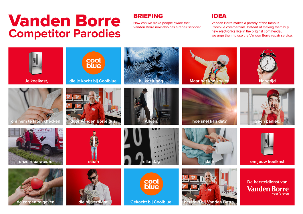 Vanden Borre competitor parodies TV project, creative concept and execution