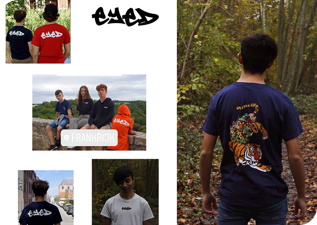 Eyed Clothing brand project featuring T-shirts, hoodies, and sweaters with creative designs