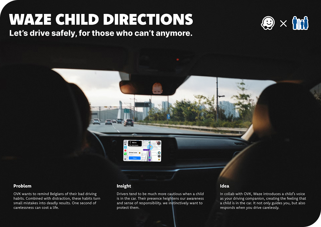 Waze Child Directions campaign visual by MVDF STUDIO for OVK