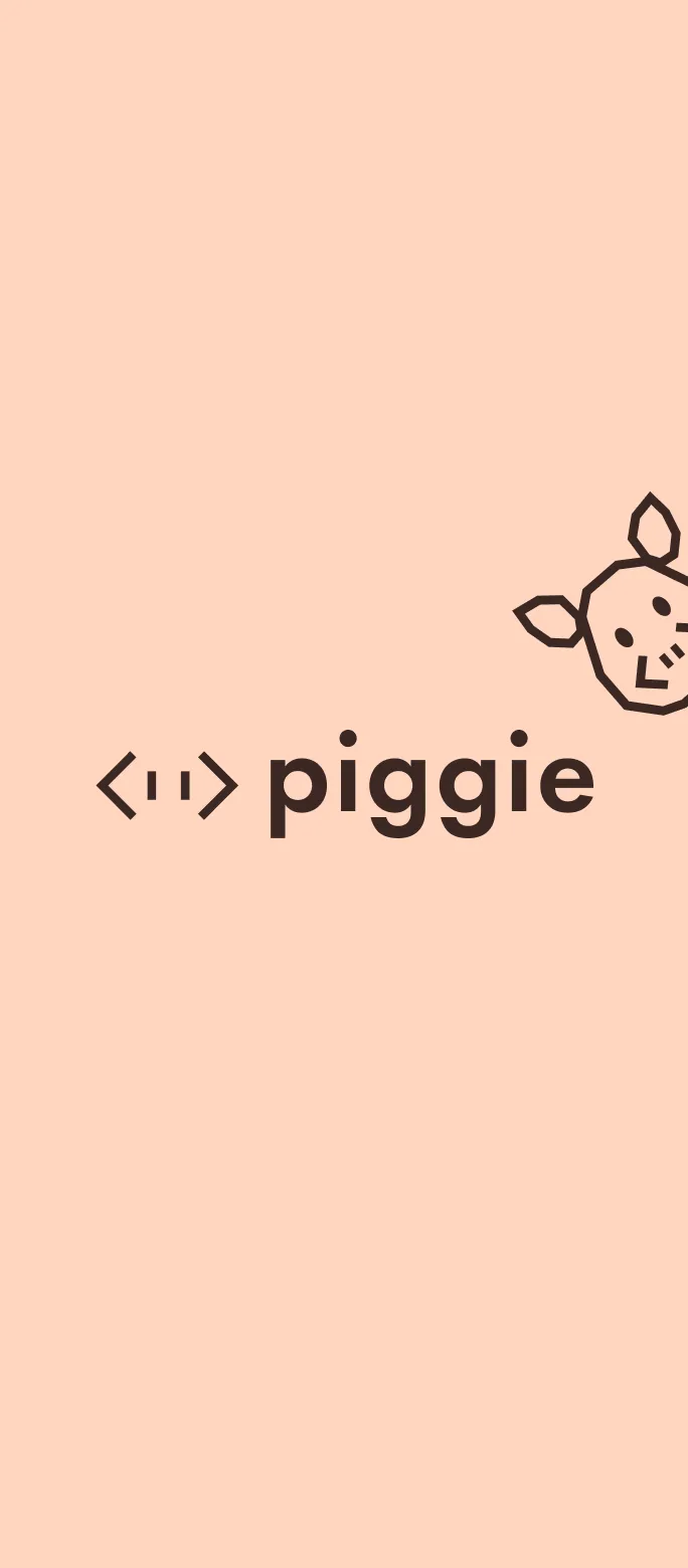Piggie startup app design project by MVDF Studio, playful saving app for young people